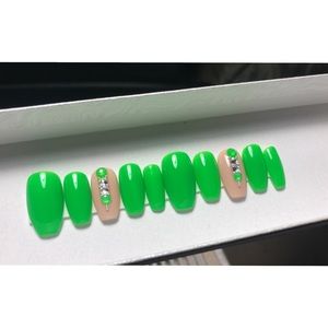 Lime Green press on set